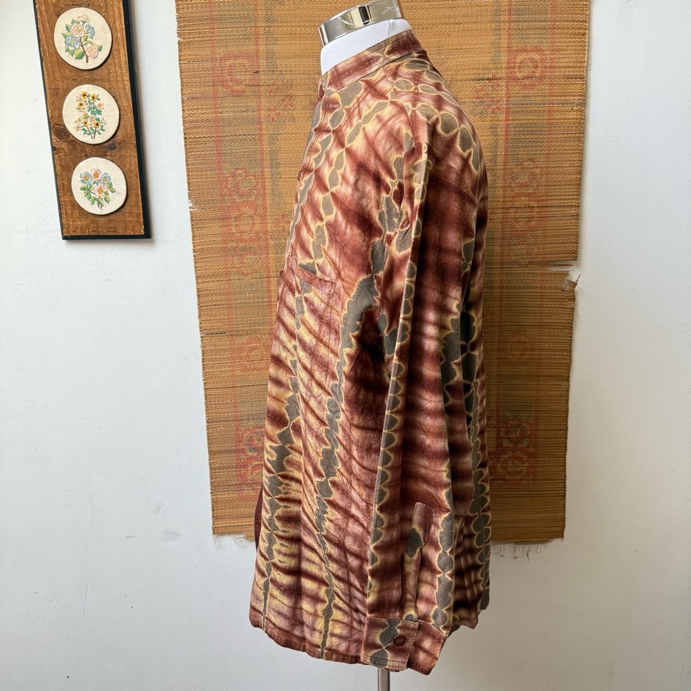 Mandarin Collar Bohemian Hippie Button-Up Shirt - Picture 11 of 12